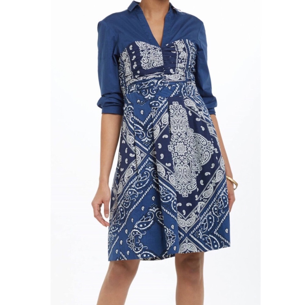 NWT Anthropologie Holding Horses Flared Bandana Shirtdress
